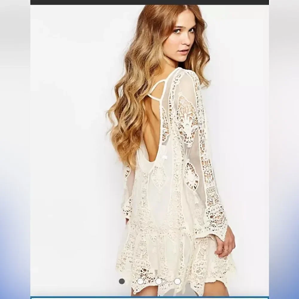 Jen's Pirate Booty Mandolin Backless Mini Dress in Lace size small - Picture 8 of 16